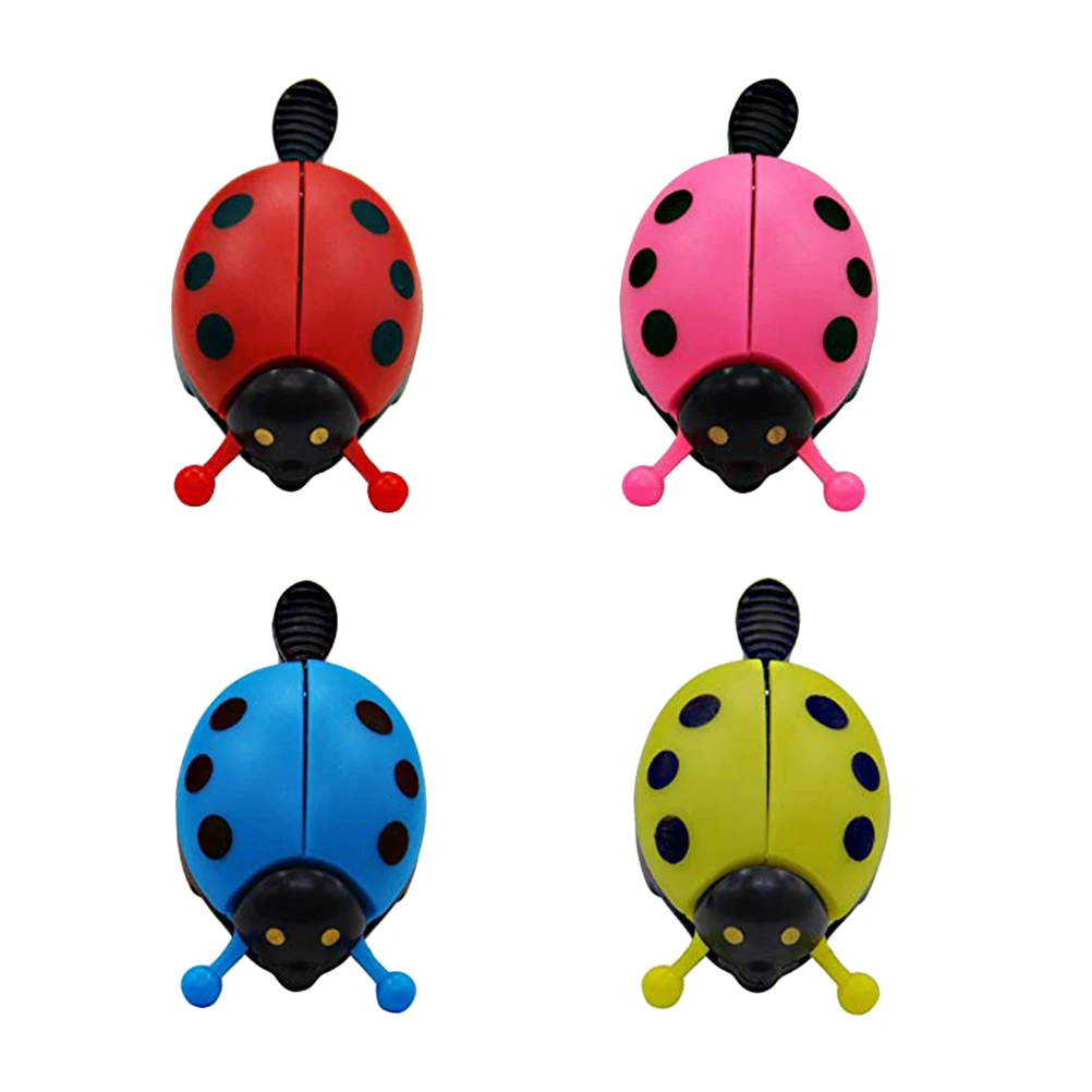 

4 Pcs Bike Bells Bicycle Bell Handlebar Mount Cute Ladybug Shape Clear Sound Easy to Use Accessories for Kids Bike