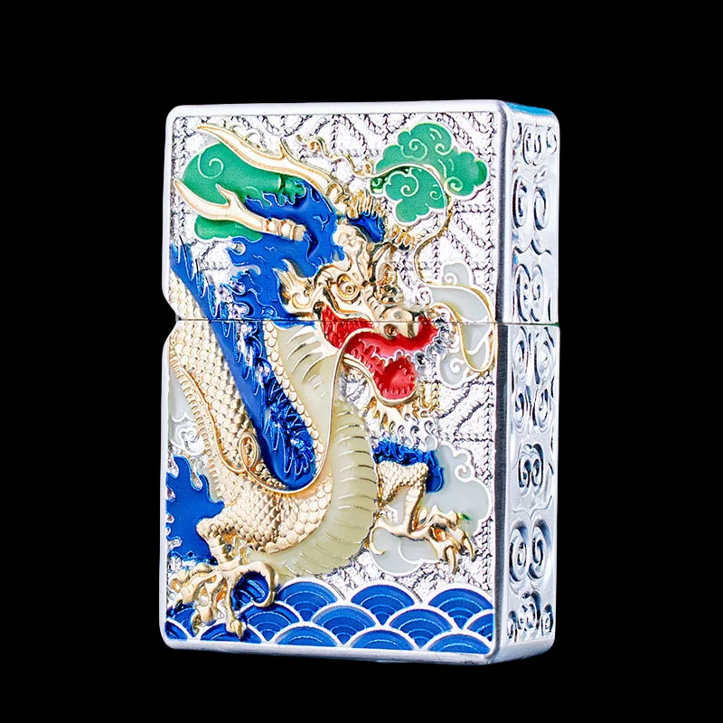 ZORRO Windproof Kerosene Lighter, 40x16x59mm, Metal Carved Design