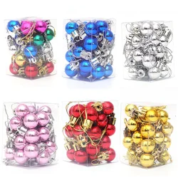 24pcs/Box 2cm Mini Christmas Ball Pendant Xmas Party Hanging Ornament Shopping Mall Ceiling Window Christmas Tree Decor New 2025