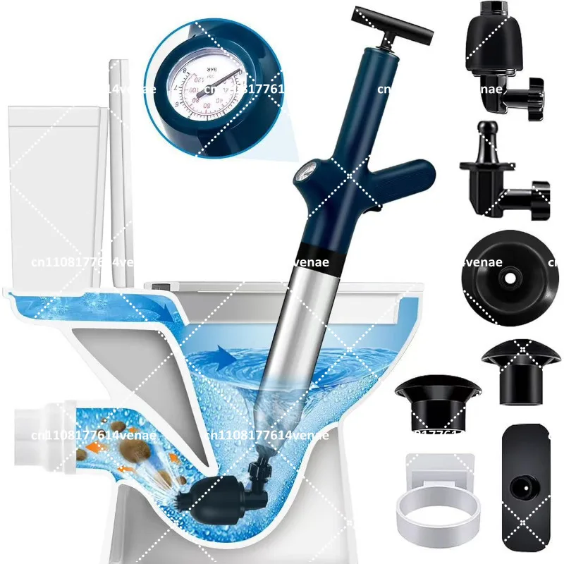 High Pressure Air Drain Blaster, One Shot Toilet Plunger, Universal Pipe Clog Remover for Bathroom Sink Floor
