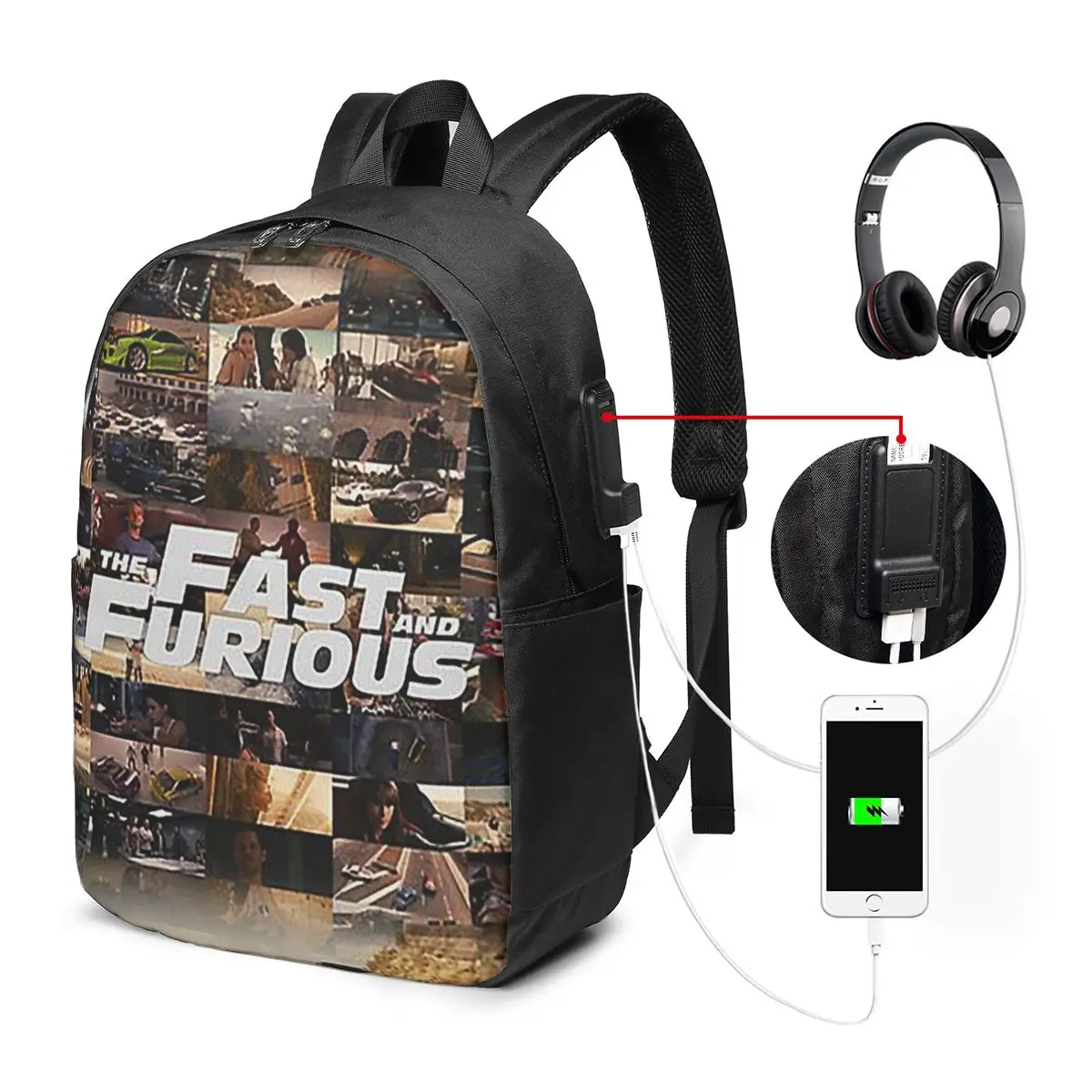 

Fast And Furious Legends Tribute Backpack Travel Notebook Bag Computer College Student School Bag Laptop Shoulder Bags