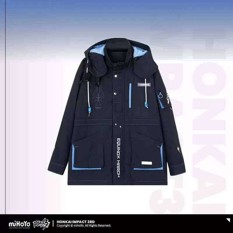 

Amine Game Honkai Impact 3 COSPLAY Durandal PALATINUS EQUINOX Series Theme Fashion Zipper Jacket Coat Couple Hooded Top