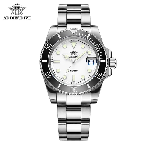 Imagen 2 del producto Reloj ADDIESDIVE para hombre, reloj de pulsera de cuarzo, 200m, resistente al agua, bisel de cerámica de buceo, luminoso, acero inoxidable 316L, reloj de 41mm para hombre