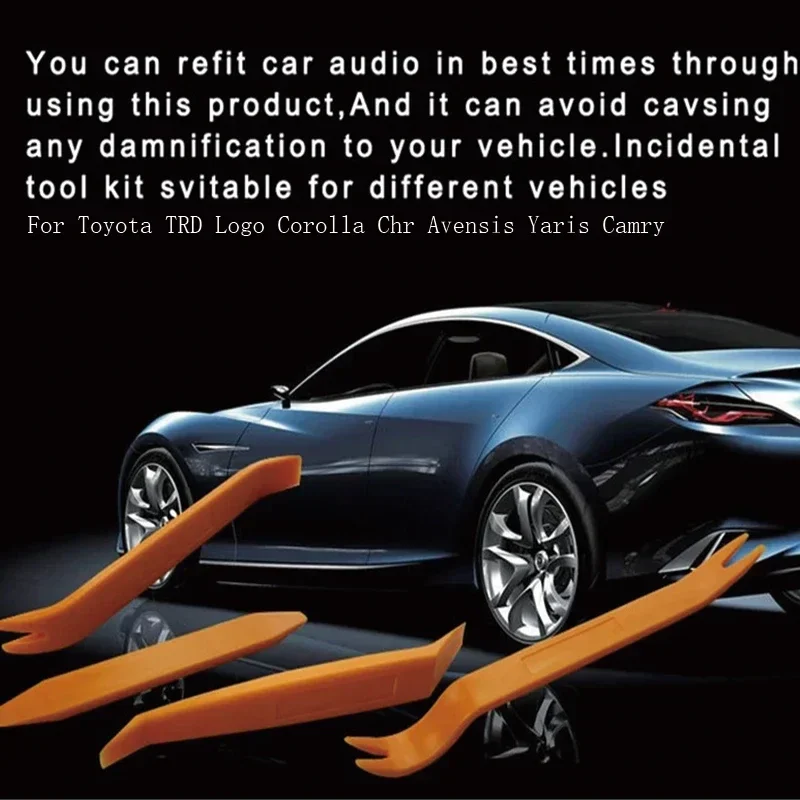 4 шт., комплекты для снятия обшивки панели дверных зажимов, навигационные звуковые лезвия, инструменты для разборки Toyota TRD, логотип RAV4 Levin Reiz Chr