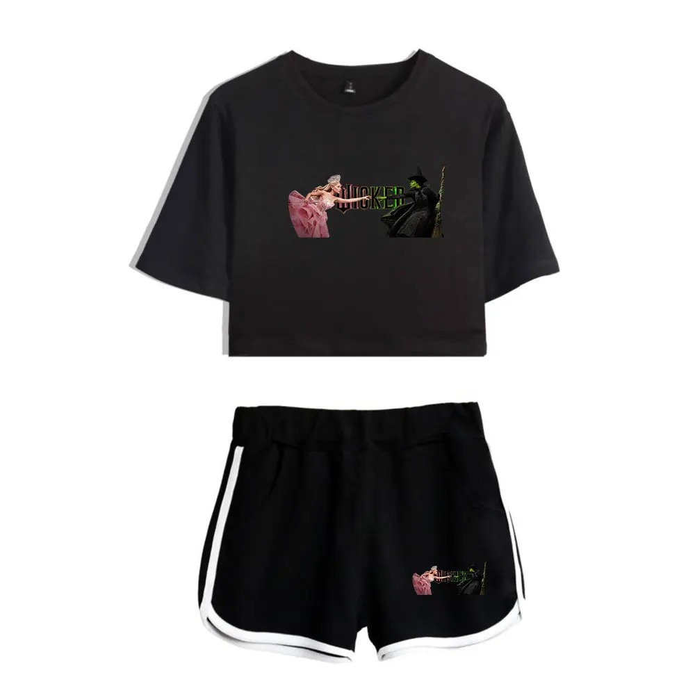 Wicked Elphaba and Glinda Vintage 90s logo Merch Tops Two Piece Set Shorts+Lovely TShirt Harajuku Streetwear