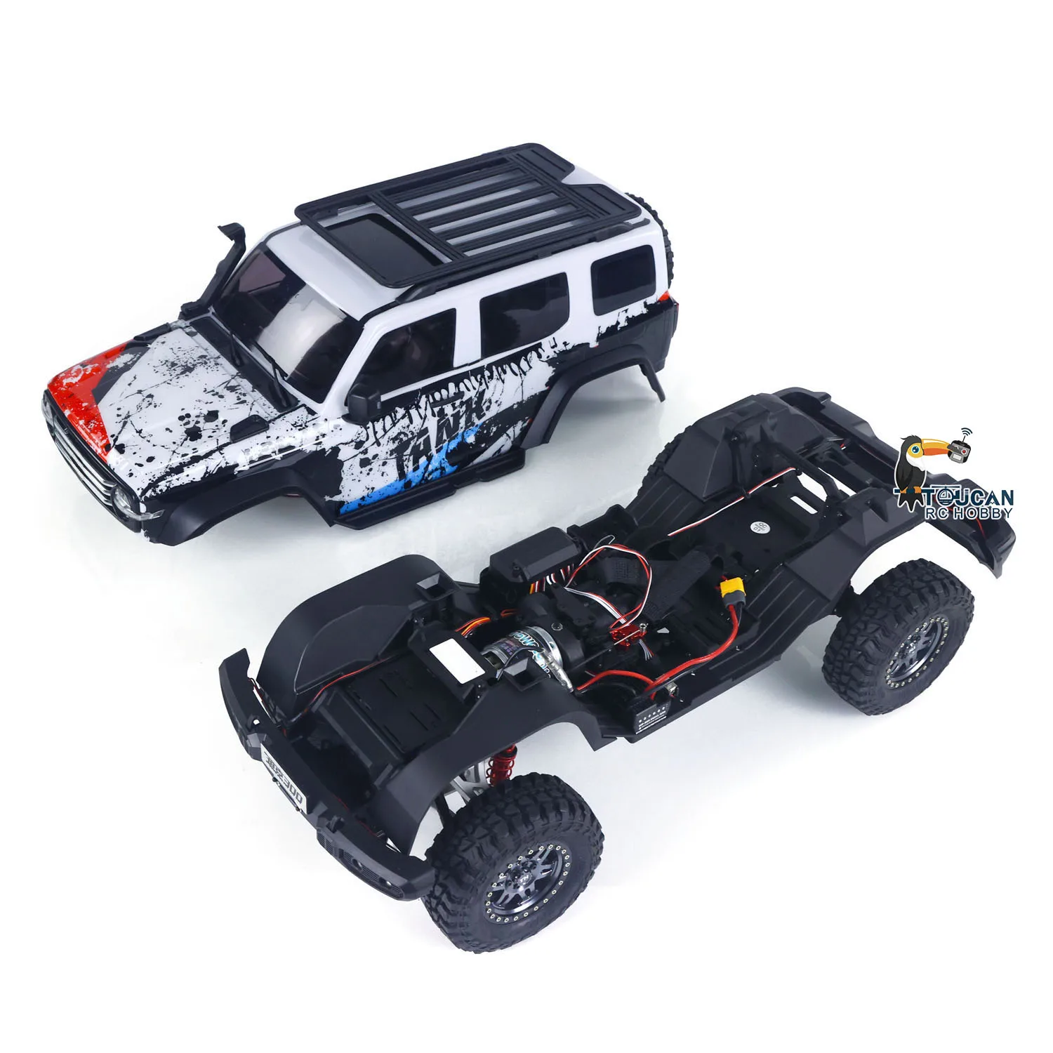1/8 RC クローラーカータンク 300 記念版 4WD ラジコンオフロード車両アクスルロックブラシ付きモーター ESC ライトメタルアーム