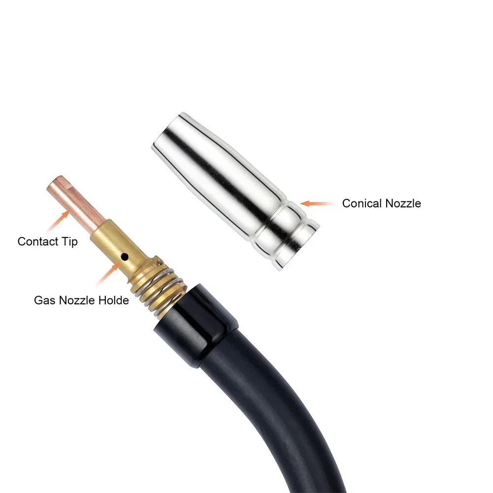 7Pcs Welder Nozzle Part Kit 15AK Conductive Tip Nozzles Contact Tips For MIG Welding Torch Welding 0.6/0.8/0.9/1.0/1.2mm