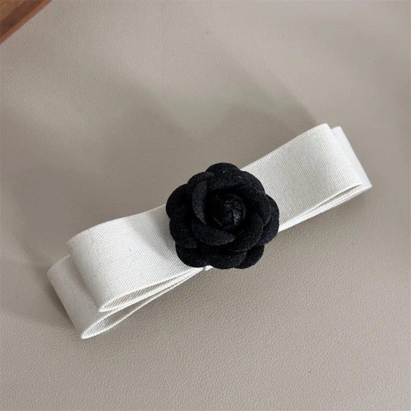 Korean Fabric Camellia Hair Clips for Women Girls Elegant Flower Spring Clip Ponytail Hair Bows Clip Headpiece Hair Accessories