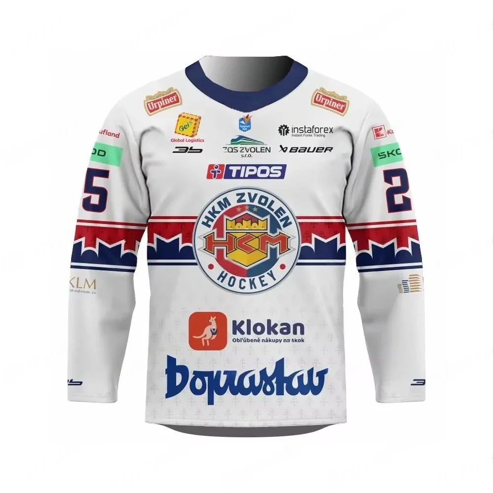 

HKM Zvolen White Away Ice Hockey Jersey Slovak Hockey League Hockey Shirt