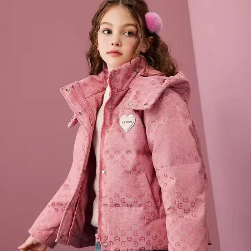 

Girls Winter Down Jackets Teenager Thicken Warm Hooded Coats Kids Casual Clothing Children Autumn Windproof Parkas Winter Coat 8