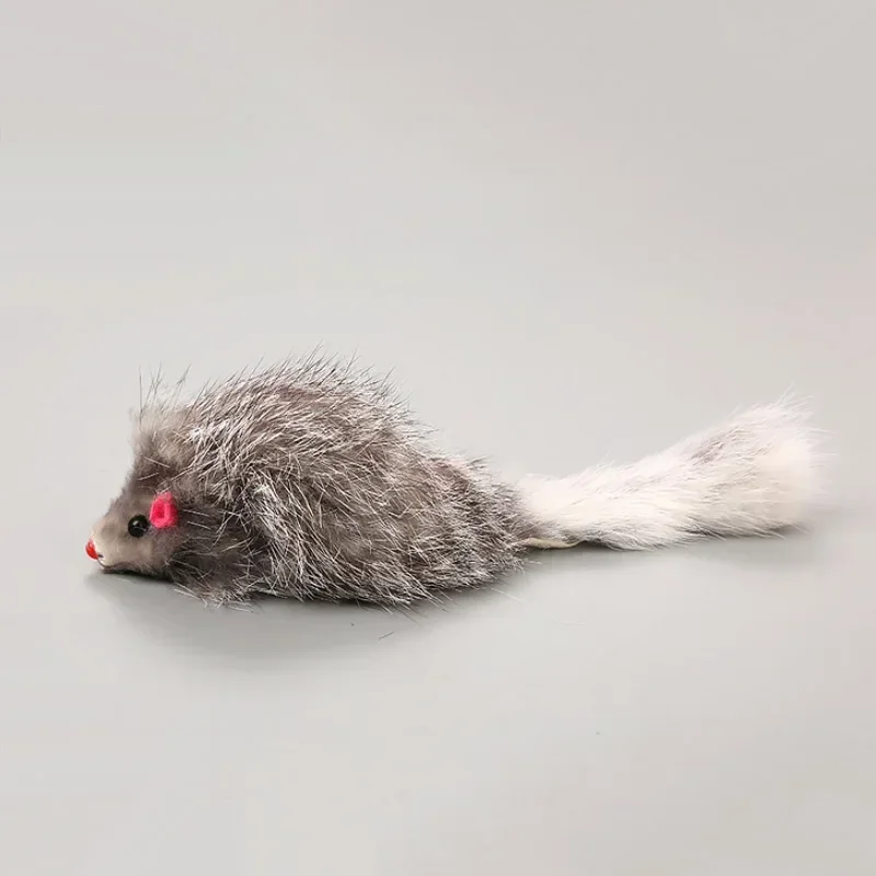 False Mouse Cat Pet Toys 18 cm Cat Long-haired Tail Mice Mouse Toys Soft Rabbit Fur Furry Plush Cat Toy For Pet Cats Dogs