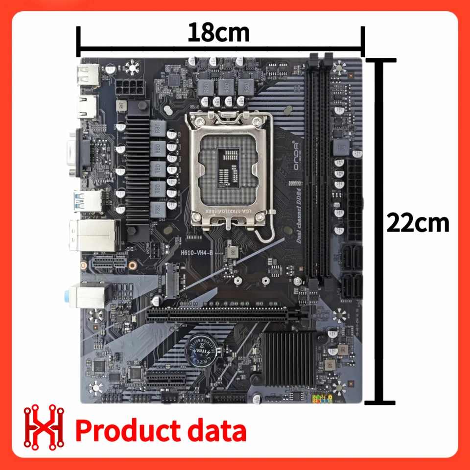 100% 新しい H610 マザーボードキット LGA 1700 サポートコア i5