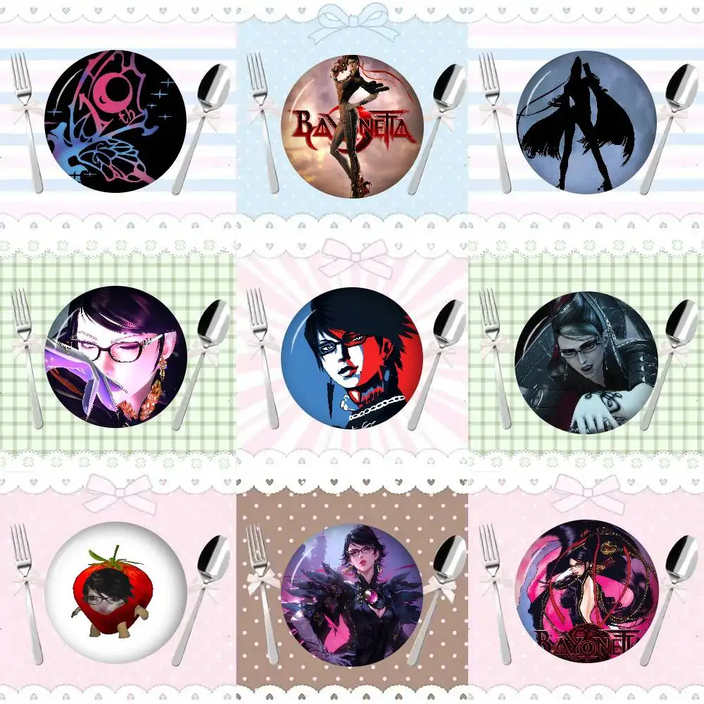 Anime b-b-Bayonettaes logo   Anime Creative Tinplate Soft Button Pins Animal Icon Brooch Lapel Backpack Badge Accessories Pin