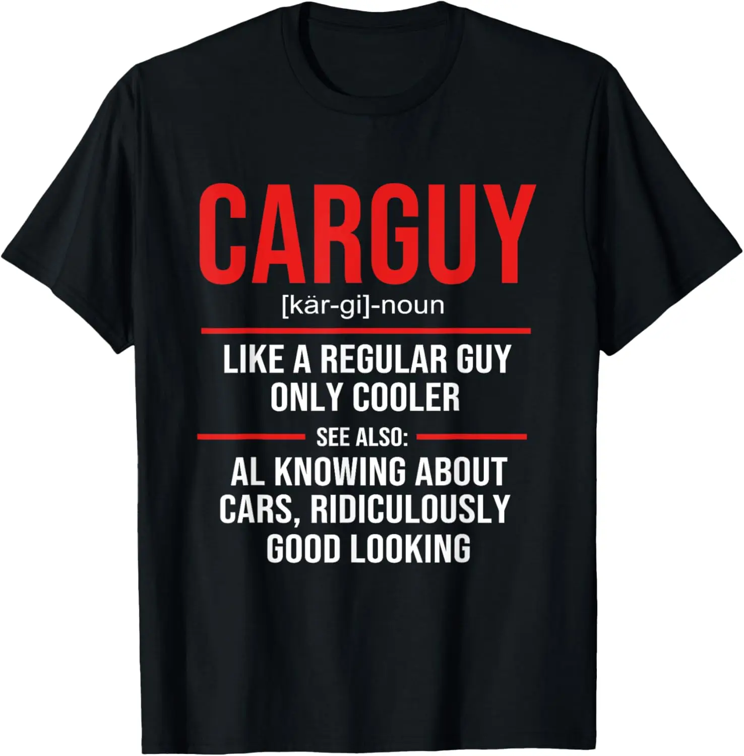 Camiseta divertida de definición de chico de coche