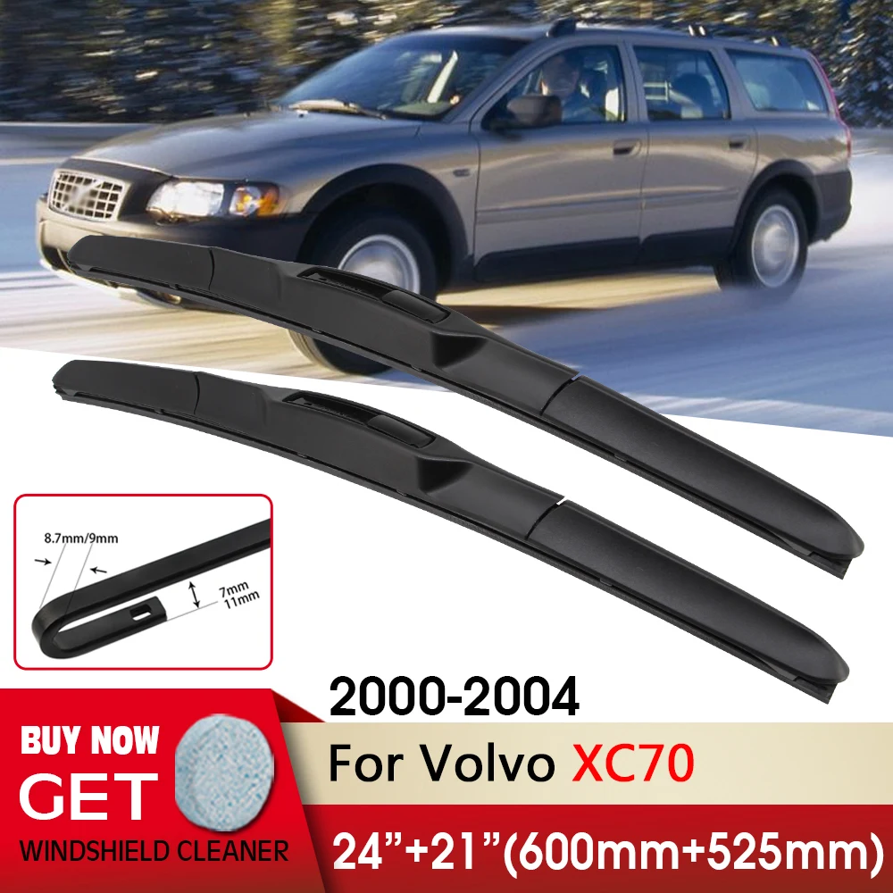 

Car Wiper RHD & LHD Front Wiper Blade 24"+21" For Volvo XC70 2000-2004 Fit U Hook Arm Windshield Windscreen Front Window