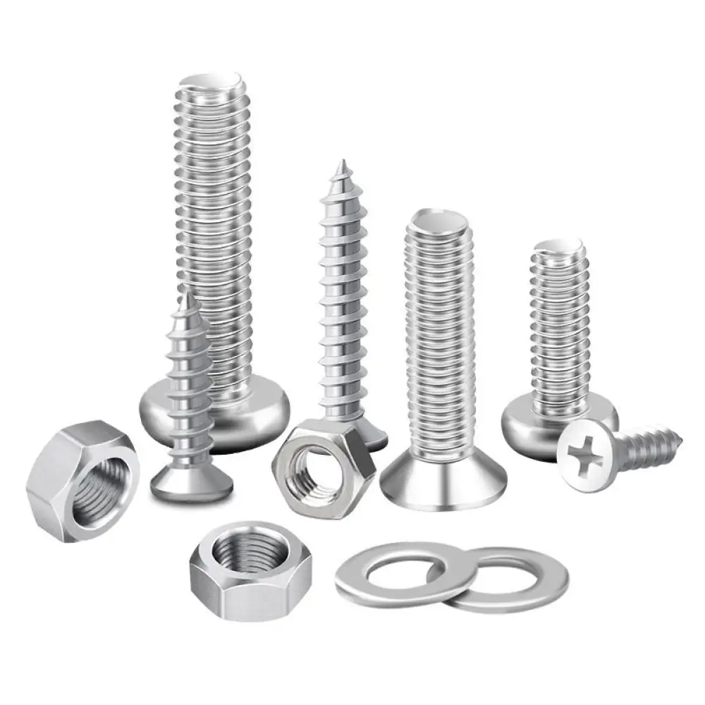 Cross Recessed Pan Head Screw Nut Washer Set Self Tapping Bolt Assortment Kit Hardware Fastener For Home Repair Assembly