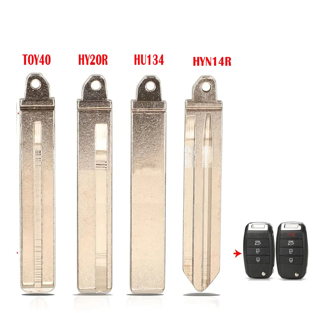 

Uncut Metal Key Blank Key Blade TOY40 HU134 HYN14R HY20 for Hyundai Verna Kia K5 S522 YN Car Remote Key Flip Blade Replacement