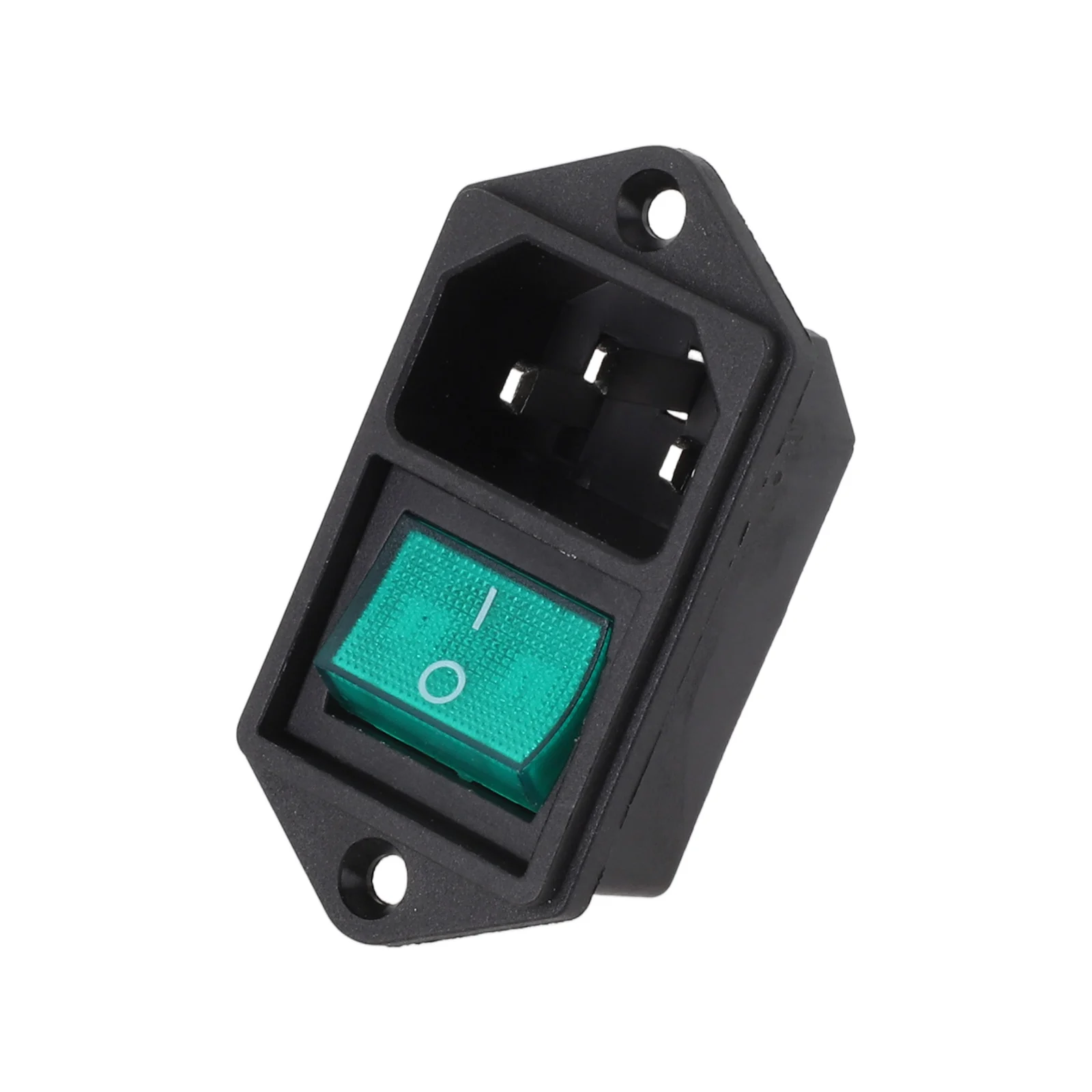 Easy To Locate 10A 250V Socket 3P 50HZ Socket 3-pin Socket 31x24 Mm Frame Dimension 50HZ Frequency Green Black Color