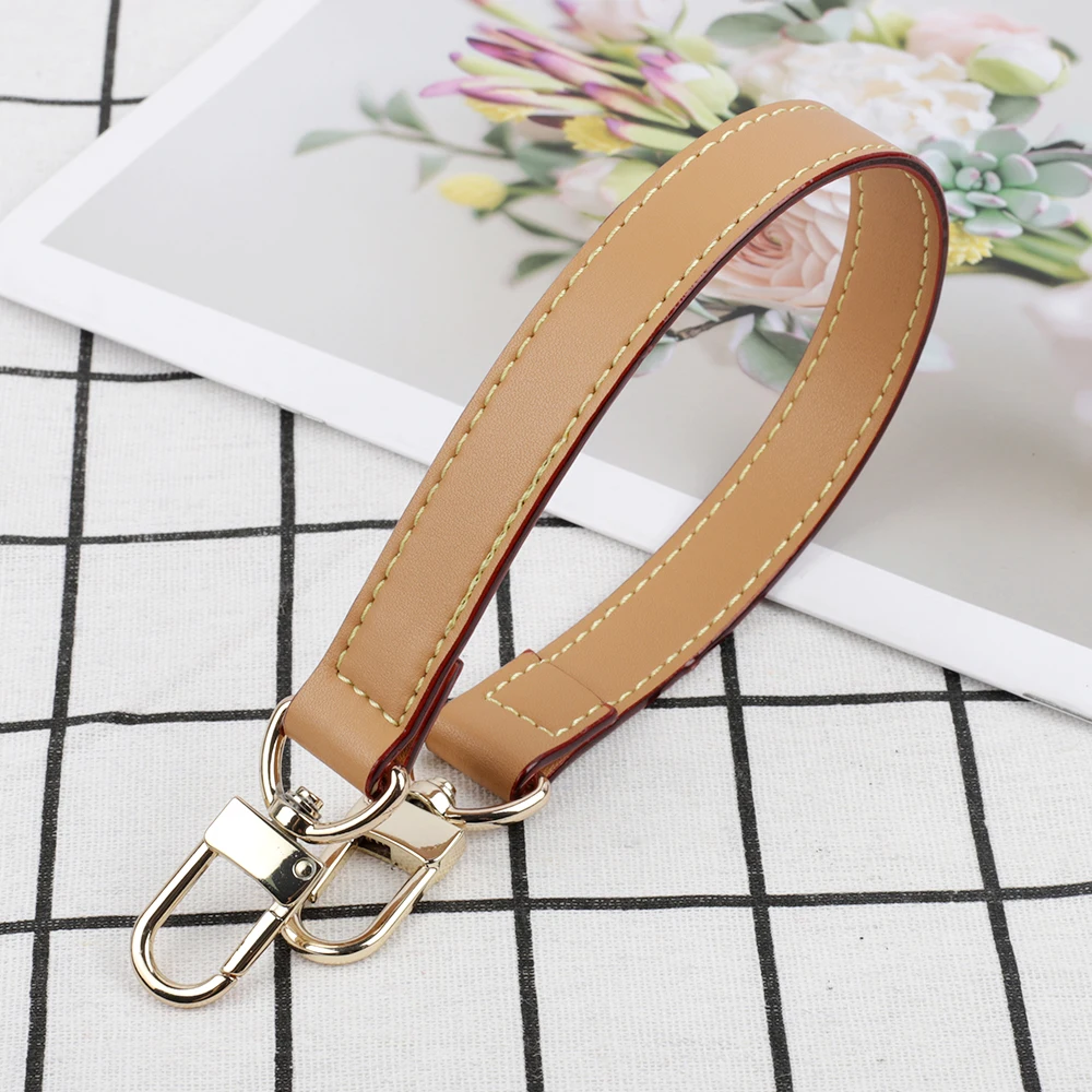 Genuine Leather Bag Strap With Silver Gold Hardware Shoulder Strap Handbag Strap For Obag Handle High Quality Bag Accessories