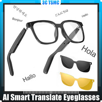 Intelligent Translator Glasses 144 Languages Audio Music Call Sunglasses Rechargeable Polarized Lens Smart Glasses for Men Women