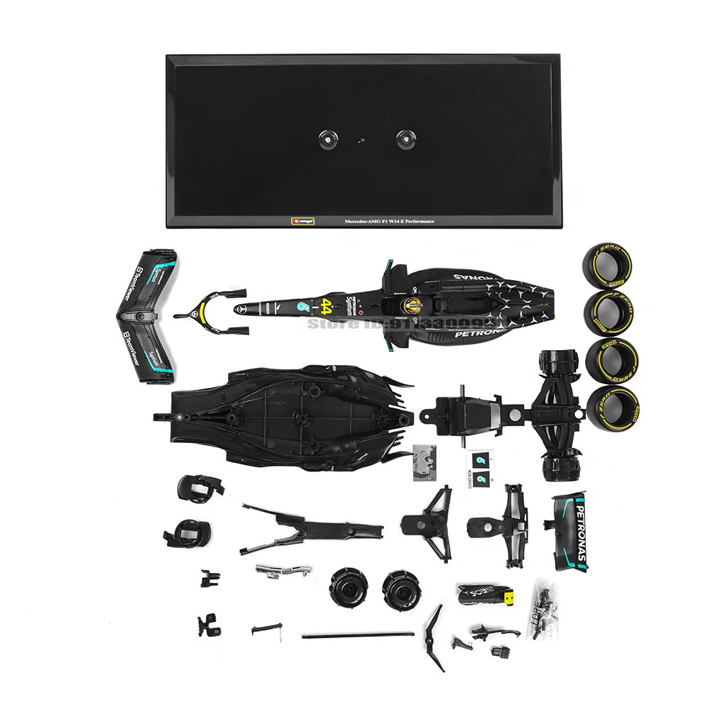 Bburago 1:24 2023 F1 Mercedes-AMG Equipo W14 44 #   Hamilton 63 #   Russell DIY montaje aleación Super Toy modelo de coche fundido a presión modelo de coche