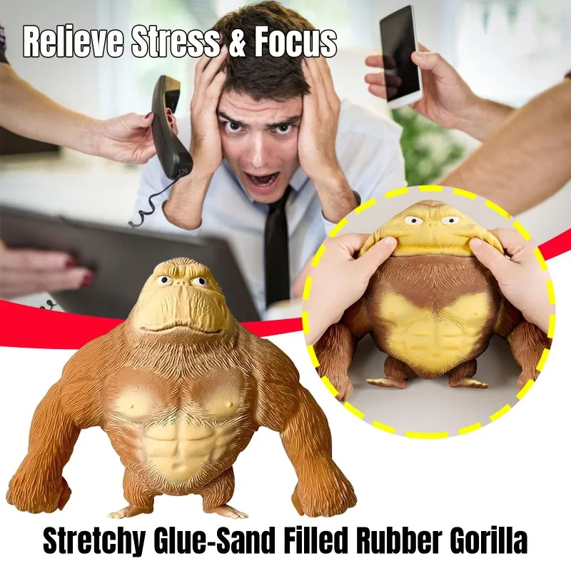 Onverwoestbaar Squishy Aap Figuur Rekbaar Knijp Gorilla Elastisch Anti-stress Orang-oetan Pop Decompressie Aap Decor