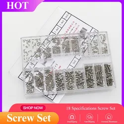 500pcs Mini Screw DIY Kit 18 Types Stainless Steel Micro Sunglass Watch Phone Tablet Screw Nut Repair Tool Set Fastener Set Hot