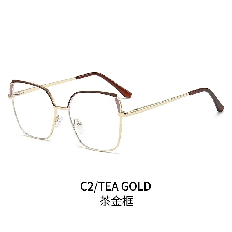 Metal Big Frame Square Anti-blue Light Glasses New European and American Fashion Color Matching Trend Glasses Frame