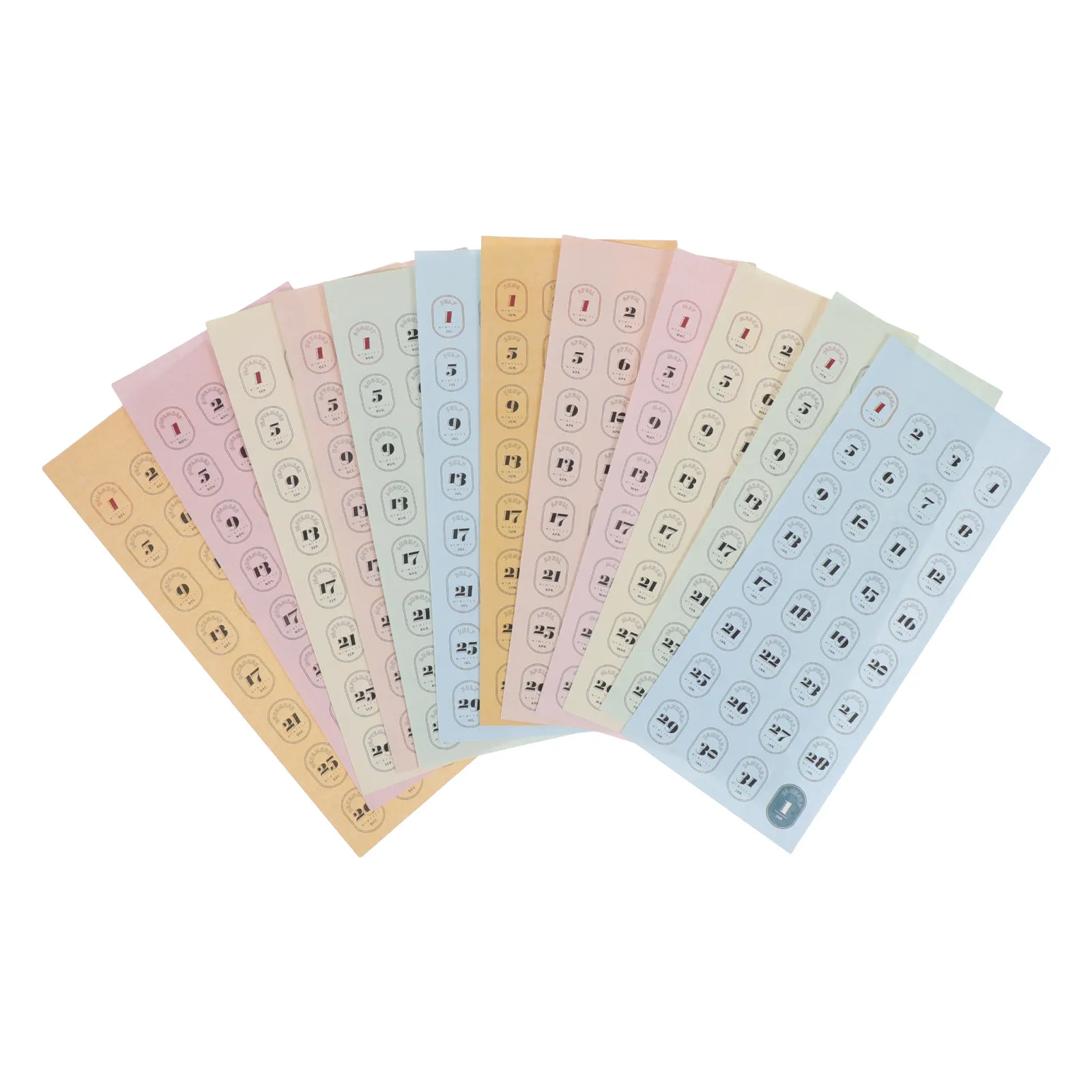 

12 Sheets Vintage Calendar Number Stickers for Planners Journals Scrapbooking Daily Schedule Date Marking Monthly Planner