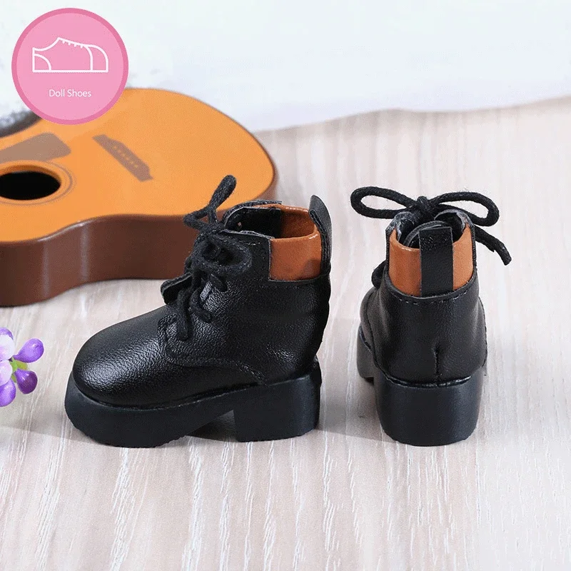 

MSD BJD 1/6th Shoes Trendy PU Black Female High-heeled Shoes Boots Model