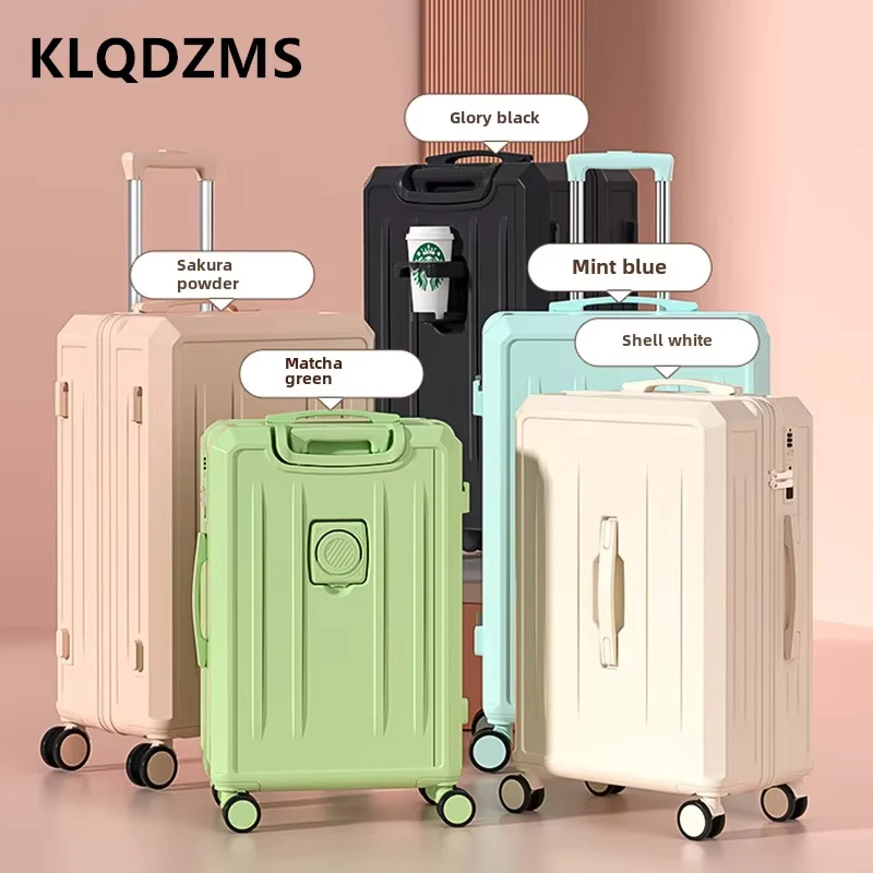 KLQDZMS-Valise d'embarquement multifonctionnelle de grande capacité, valise de cabine à roulettes, bagage de voyage à main, 20 po, 22 po, 24 po, 26 po, 28 po