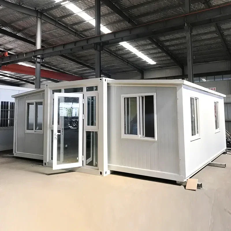 2026 Prefab Home Expandable Container House 2 Bedrooms Double wings Modern Tiny House Bathroom Kitchen Mobile House Hot