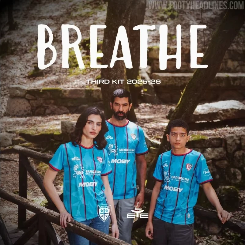 

Cagliari's Two-away Footballkit for The 25-26 Season, A Plus-size Jersey for Both Men and Women, and A Parent-child Top
