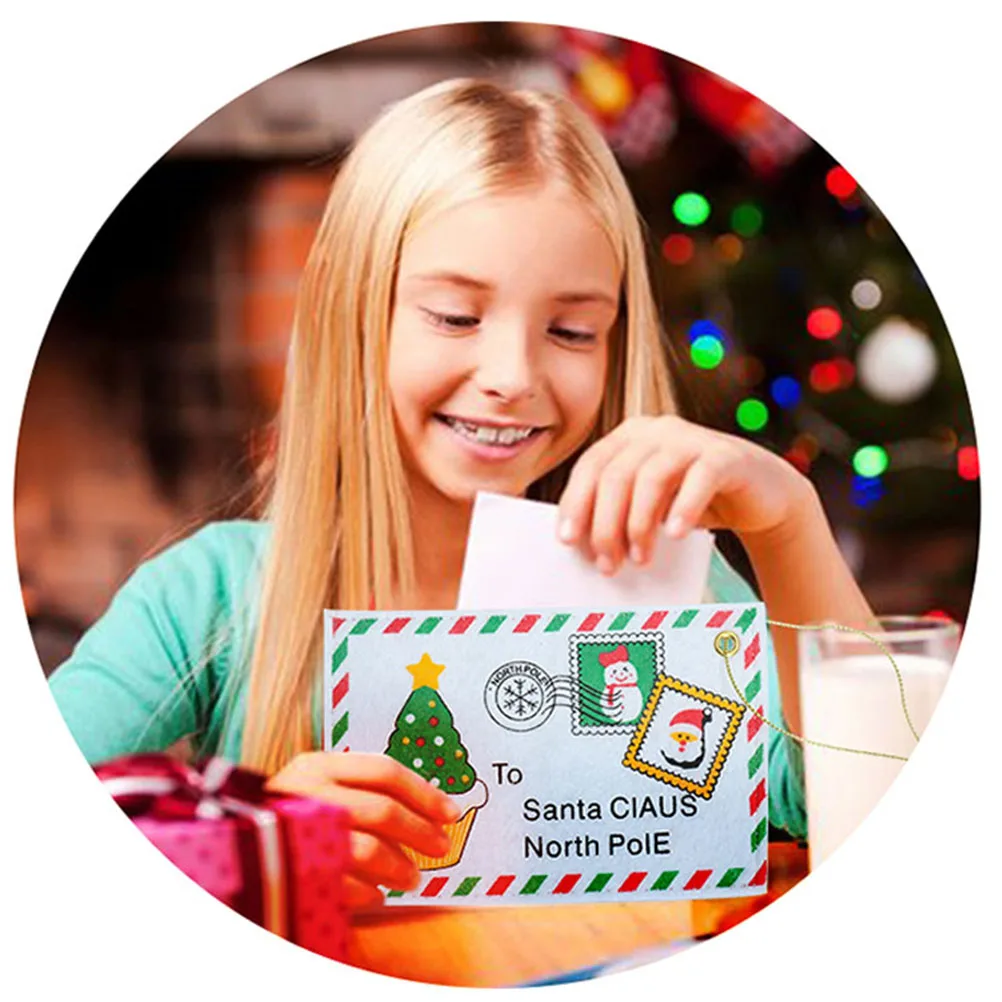 

Christmas Envelopes Santa Claus Print Gift Bags for Candy Gift Cards Christmas Tree Ornaments Party Supplies