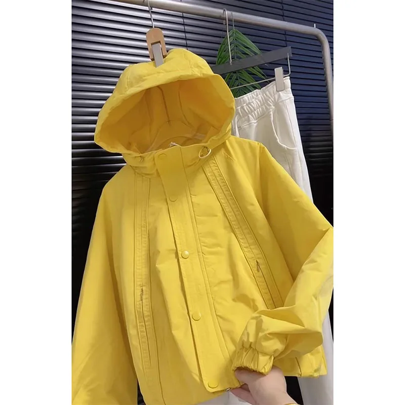 Cappotto casual allentato da donna di moda 2026 Giacca antivento con temperamento femminile primaverile online Be All-match Capispalla con cappuccio per celebrità