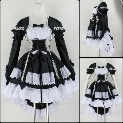 

New 2017 Halloween Costume For Women Girls Sexy Sweet Gothic Lolita Dress Sissy Maid Uniform Anime Maid Cosplay Costume