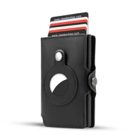 Cartera inteligente CASEKEY Airtag de cuero genuino, tarjetero emergente, cartera minimalista antirrobo Rfid para hombre con soporte Airtag