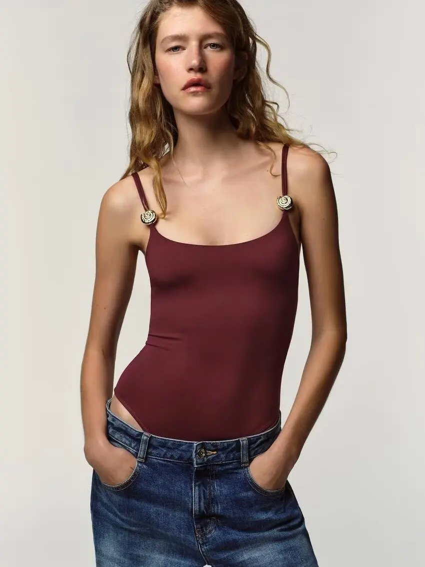 

New Summer Women's Fitting Nylon One-Piece round Ne Bodysuit ZA2026 Faionable And Comfortable Women's Clothing