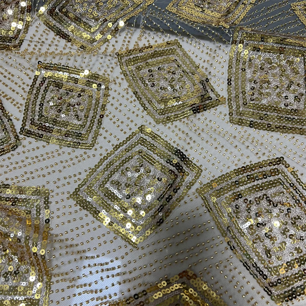 دانتيل تول نيجيري 2025 5 ياردات، تطريز ترتر جبر فرنسي مطرز لفستان الزفاف وثوب الحفلات، قماش الزفاف الأفريقي #5