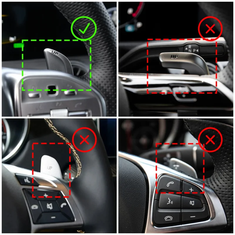 لمرسيدس بنز AMG A35 A45 C43 C63 E63 S63 S65 CLA 35 45 63 G63 GLA GLB GLC GLE عجلة القيادة مجداف التحول الملحقات #4