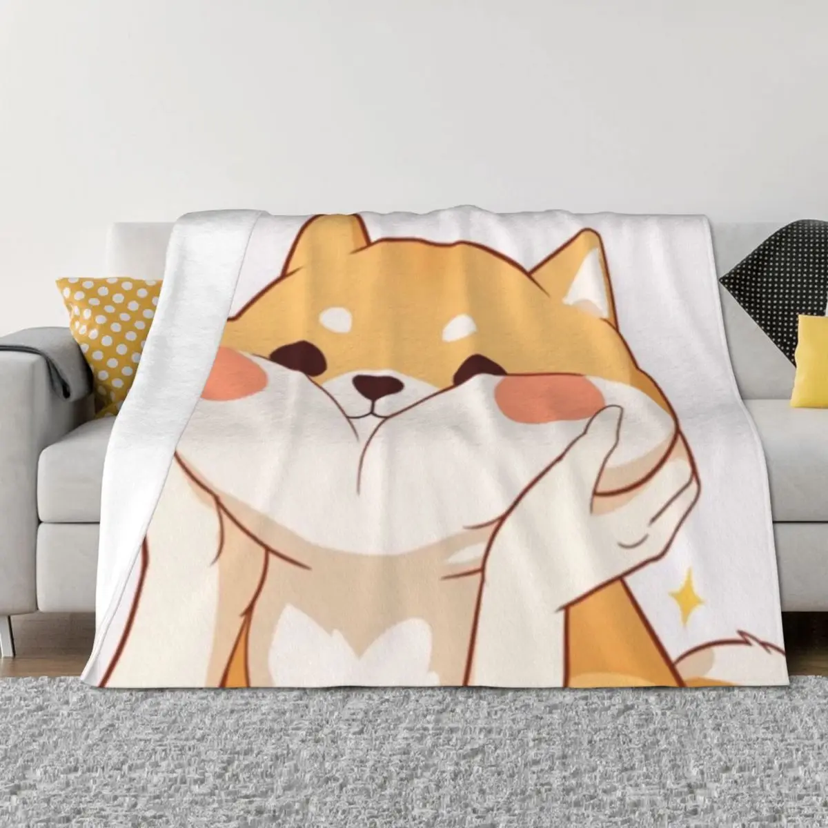 

Kawaii Shiba inu Throw Blanket Bed Heavy Soft Plaid Single Blankets