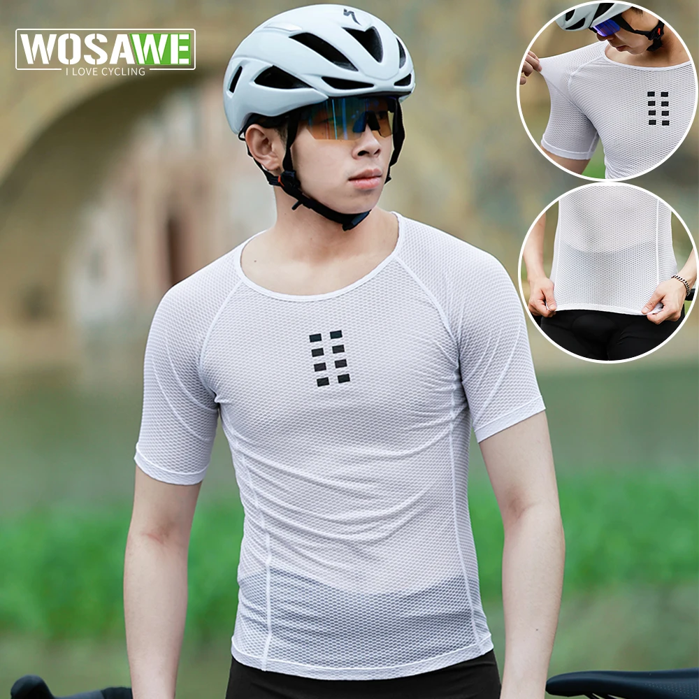 

WOSAWE Summer Cycling Base Layer MTB Bike Jersey Men Sports Under Layer Running Hiking Camping Undershirt Bicycle Inner Wear