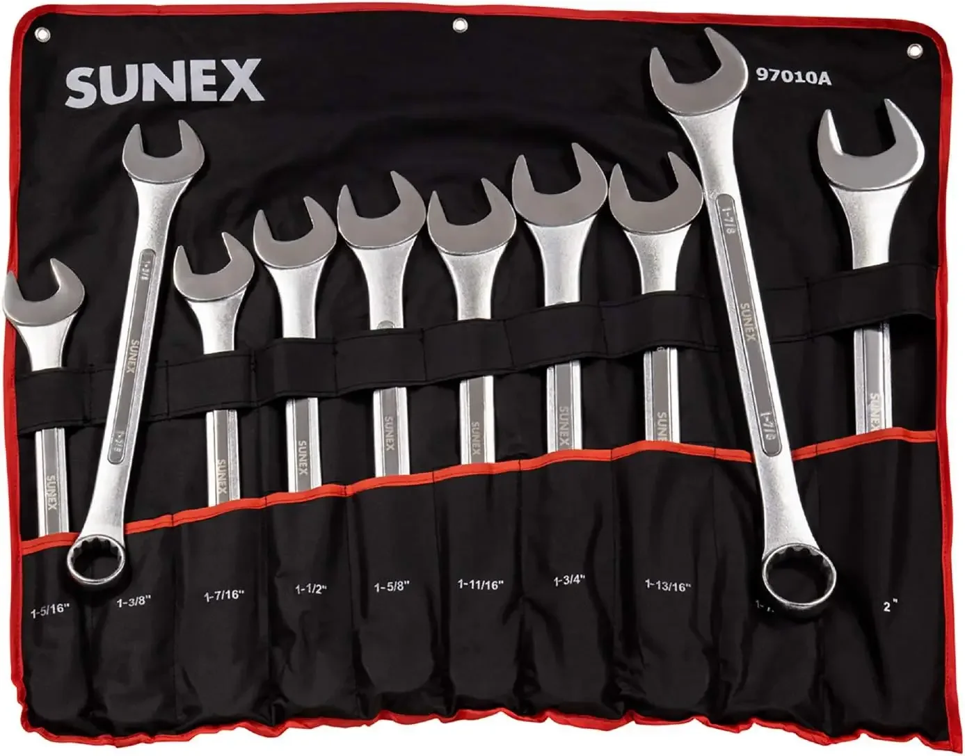 Tools  Raised Panel Jumbo Combination Wrench Set, 1-5/16-Inch - 2-Inch, Fully Polished, 10-Piece (Includes Roll-Case)