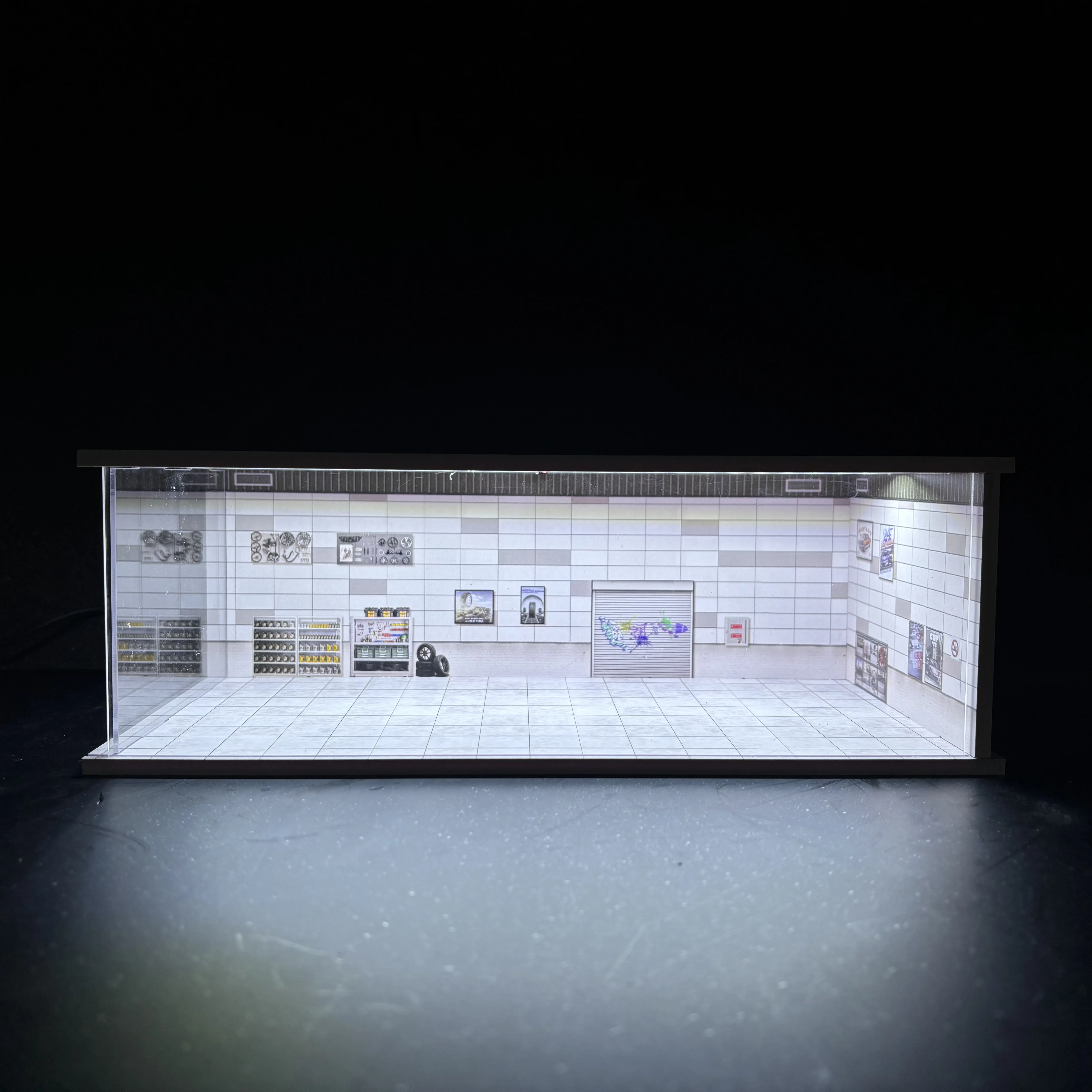 1/64 Auto-Garagen-Diorama Miniatur-Parkplatzmodelle Legierung Auto-Modellautoszenen-Aufbewahrungs- und Präsentationsbox Auto-Modell-Sammelboxen – Detail 18