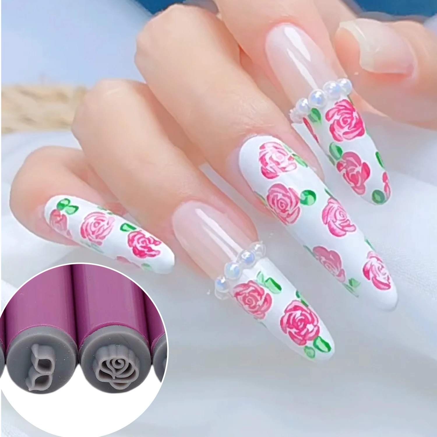 Description Picture 3 of itemProfessional Nail Art Stamp Pen Set Nails Template Graffiti Nails Art Dotting Tools with Simple Design DIY Nail Art Decoration