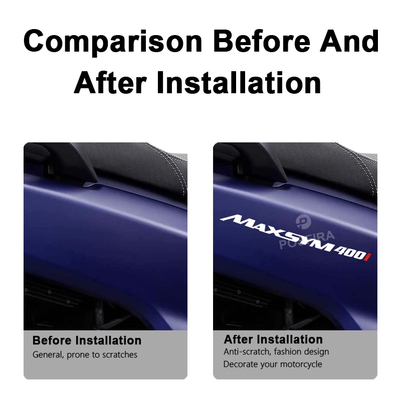 POSFIRA 오토바이 스티커 Sym Maxsym 400i 400 액세서리 용 방수 데칼 2012-2023 2022 2021 2020 오토바이 스티커