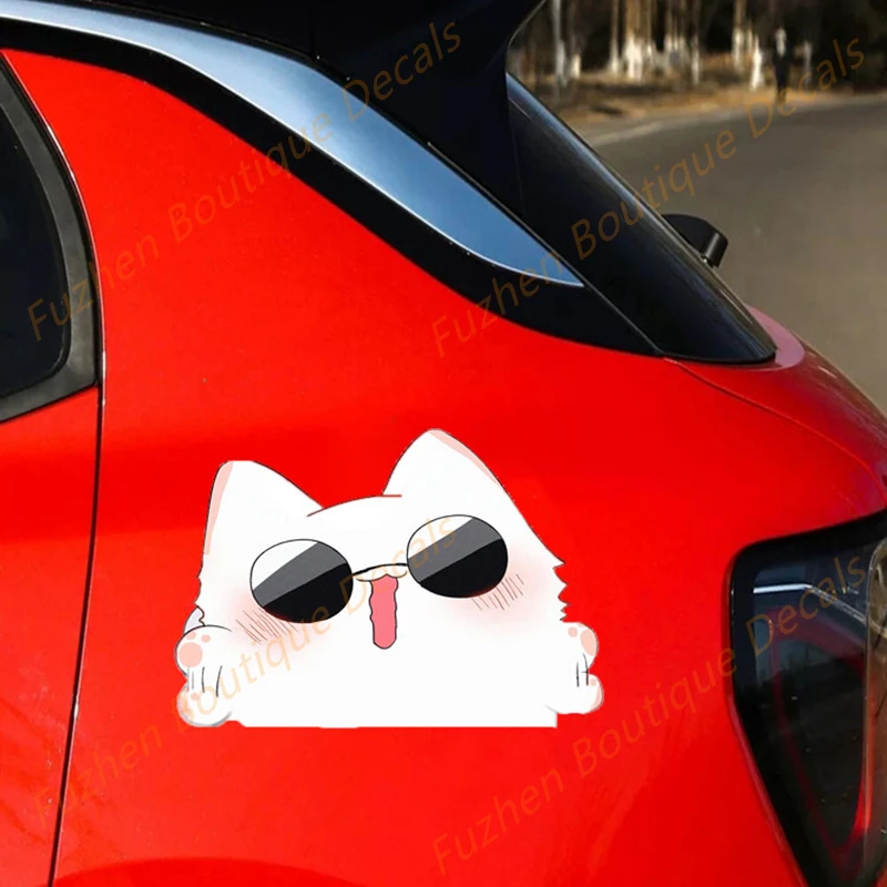 FUYOOHI Boutique Decals Exterior Accessories Jujutsu Kaisen Gojo Cat Car Stickers Creative Decals Vinyl Trunk Decor Car Goods