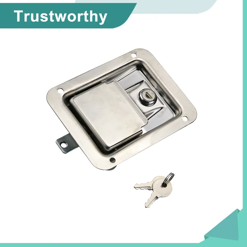 Cerradura de panel cuadrado de acero inoxidable 304, adecuada para puertas de cajas de distribución industriales y camiones tipo caja de vehículos recreativos de alta resistencia