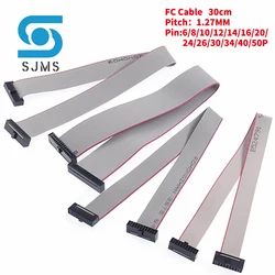 1PCS 1.27MM Pitch FC-6/8/10/14/16/20/40/50 PIN 30CM JTAG ISP Download Cable Gray Flat Ribbon Data Cable For DC3 IDC Box Header