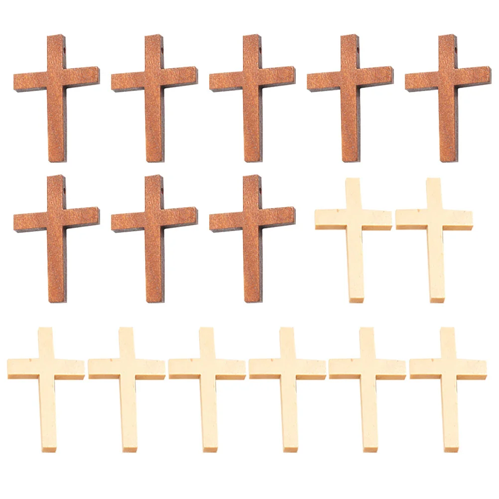 

Cross Wooden Pendant Crafts DIY Solid Small Decor Hanging Ornament Chic Decoration